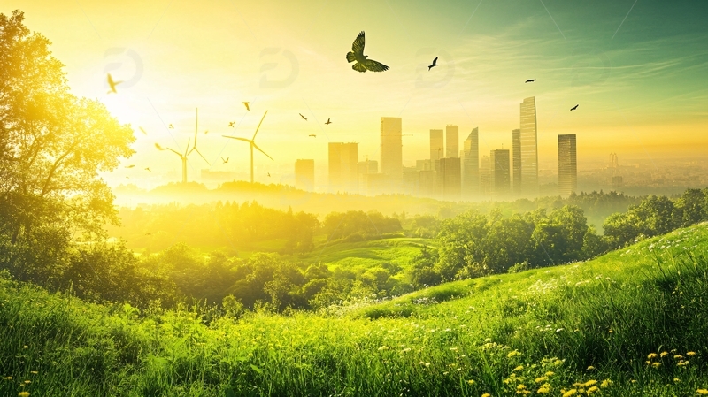 高清大图下载【趣麦麦图】城市环保背景