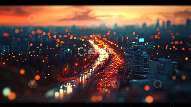 高清大图下载【趣麦麦图】川流不息车流