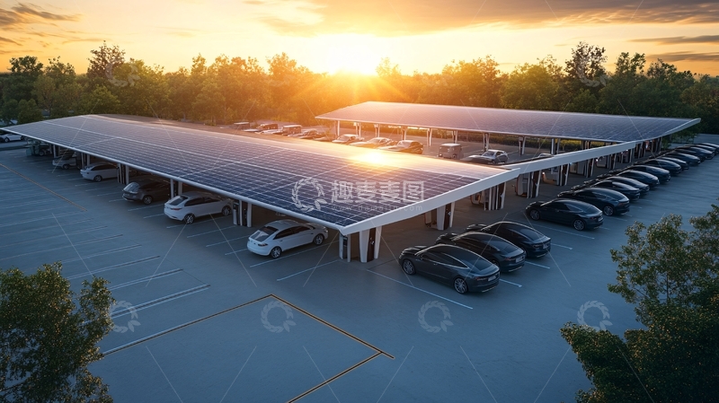 高清大图下载【趣麦麦图】光伏能车棚