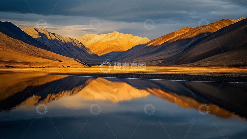 高清大图下载【趣麦麦图】昆仑山倒影1