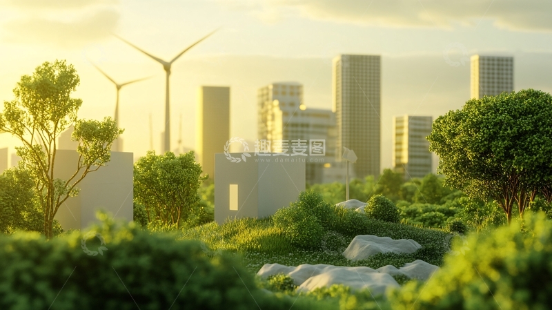 高清大图下载【趣麦麦图】城市生态抽象模型
