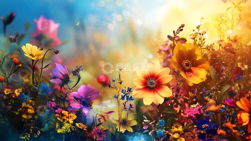 高清大图下载【趣麦麦图】炫彩花朵壁纸25