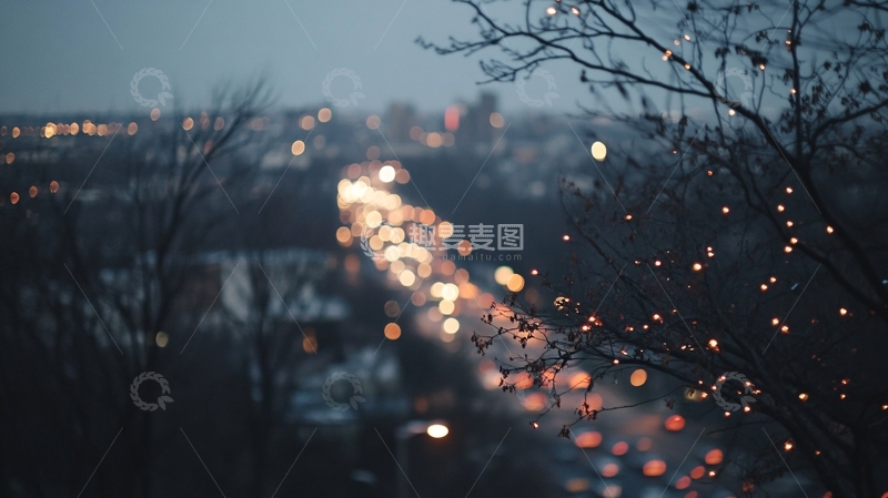 高清大图下载【趣麦麦图】城市冬日夜景