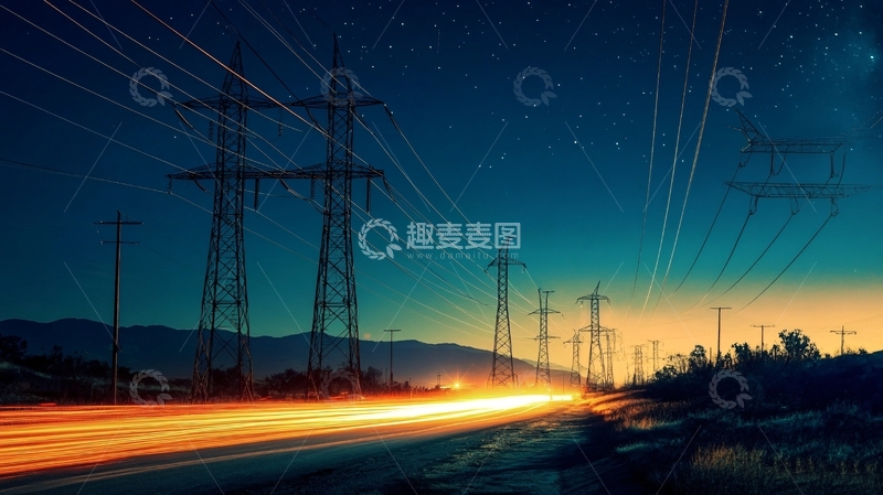 高清大图下载【趣麦麦图】供电题材背景素材1