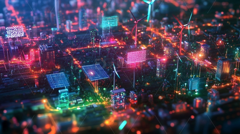 高清大图下载【趣麦麦图】清洁能源网络系统