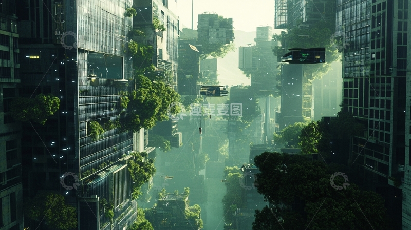 高清大图下载【趣麦麦图】悬浮城市1