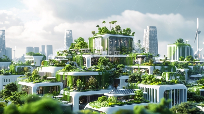 高清大图下载【趣麦麦图】森林城市生态建筑1