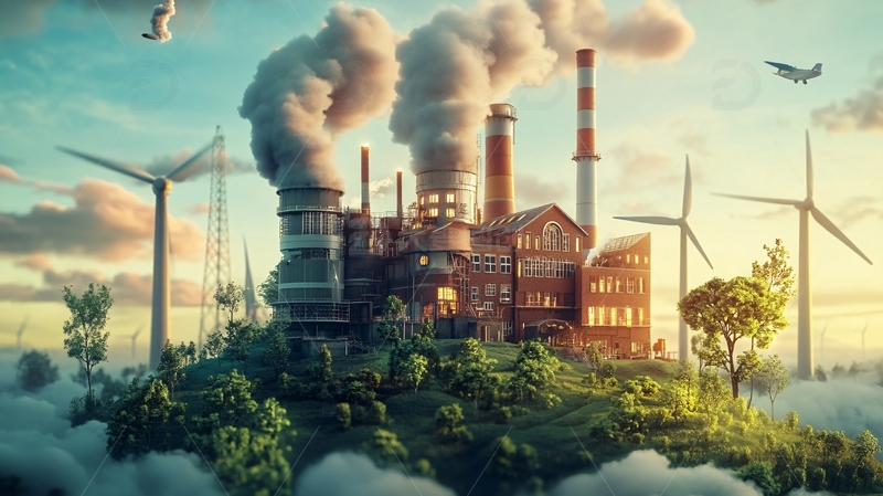 高清大图下载【趣麦麦图】电厂场景海报5