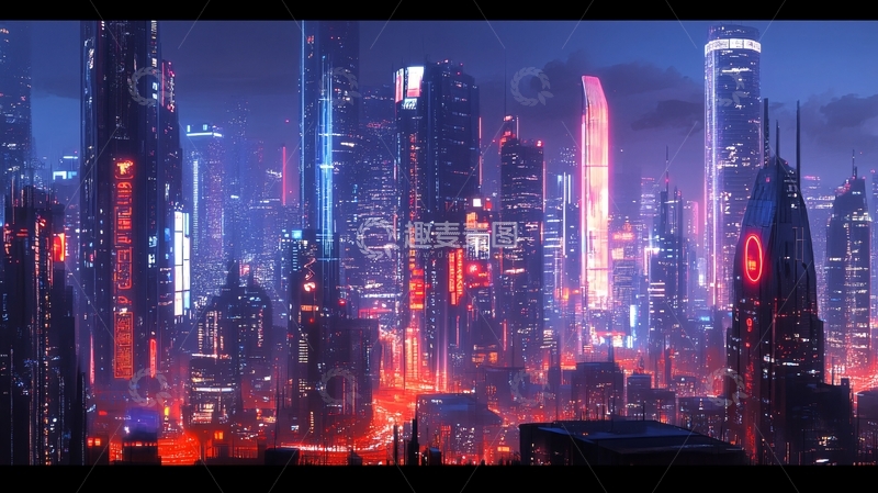 高清大图下载【趣麦麦图】场景赛博插画9