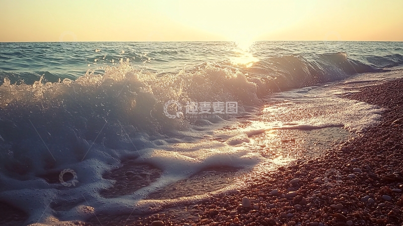高清大图下载【趣麦麦图】日出浪花背景3