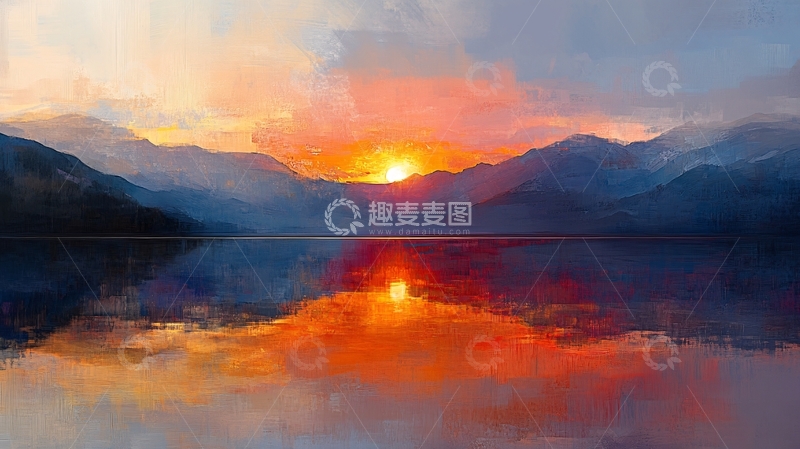 高清大图下载【趣麦麦图】唯美黄昏画1