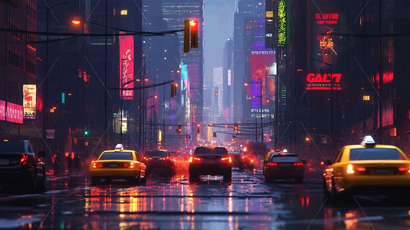 高清大图下载【趣麦麦图】纽约城市鼠绘19