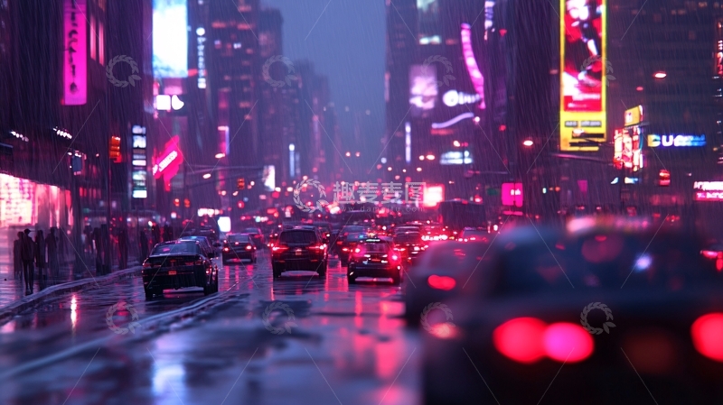 高清大图下载【趣麦麦图】都市雨夜5