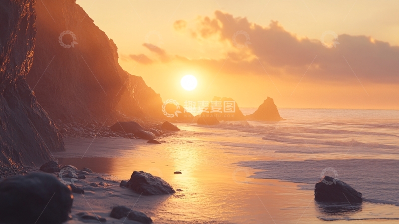高清大图下载【趣麦麦图】日出黑排角1