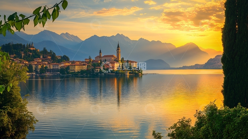 高清大图下载【趣麦麦图】世界上最美的湖畔小镇