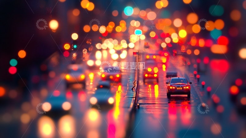 高清大图下载【趣麦麦图】城市车流彩色光影4