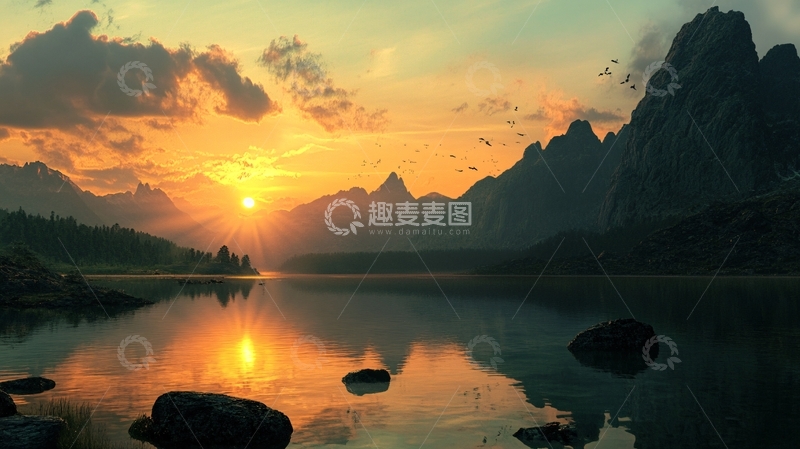 高清大图下载【趣麦麦图】高清山水日出7