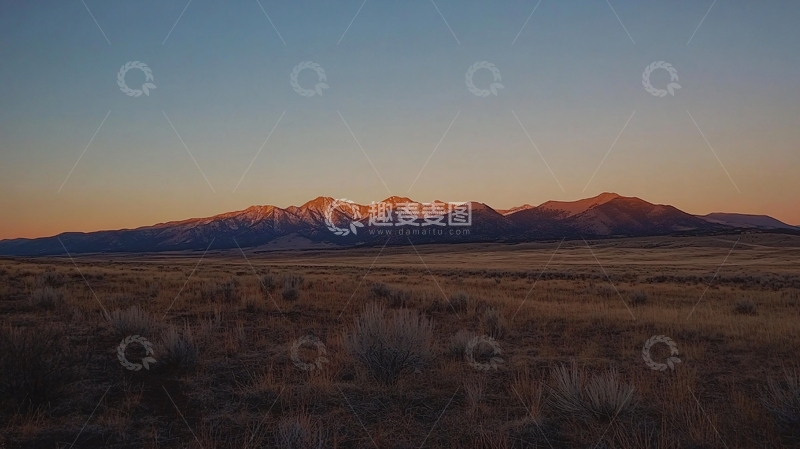 高清大图下载【趣麦麦图】戈壁山峰残阳