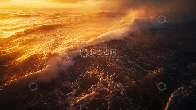 高清大图下载【趣麦麦图】金涛汹涌