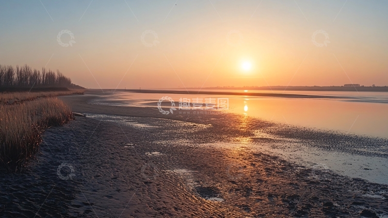 高清大图下载【趣麦麦图】漳河日出