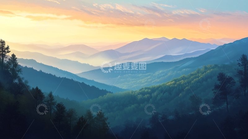 高清大图下载【趣麦麦图】现实山景画7