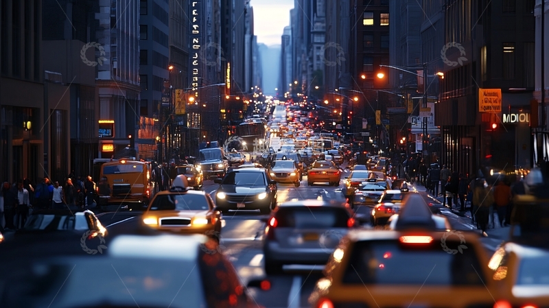 高清大图下载【趣麦麦图】城市街道拥挤1