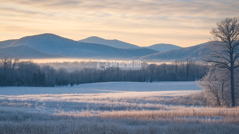 高清大图下载【趣麦麦图】雪原晨光