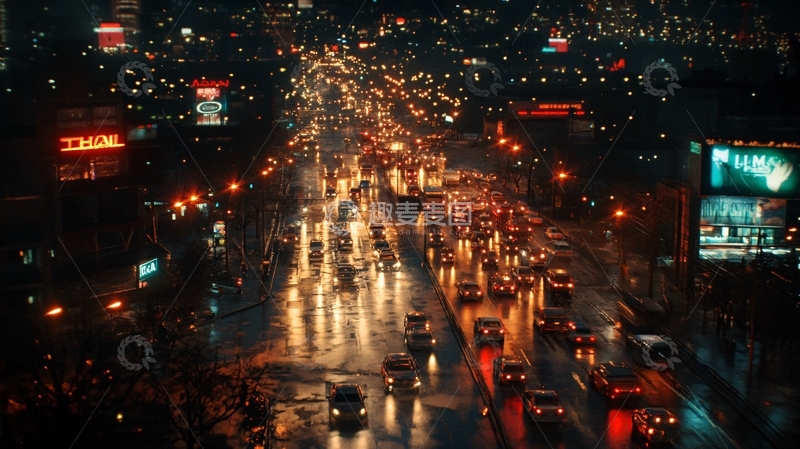 高清大图下载【趣麦麦图】都市雨夜6