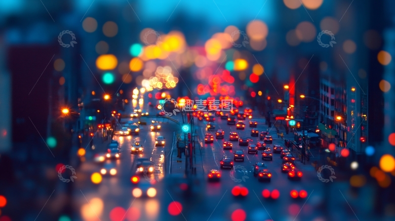 高清大图下载【趣麦麦图】五彩灯光城市