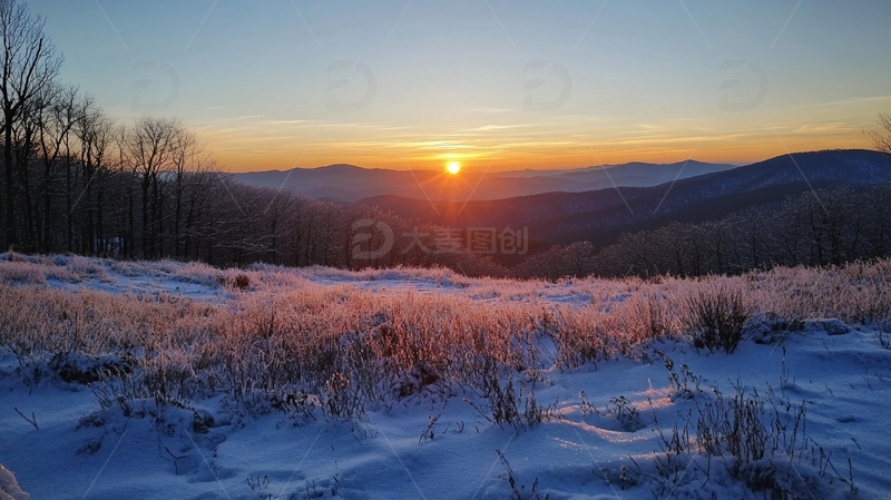 高清大图下载【趣麦麦图】帽儿山日出3