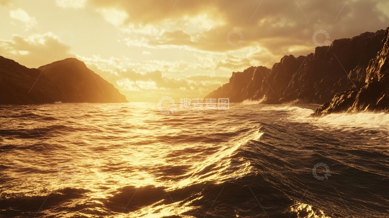 高清大图下载【趣麦麦图】海岸线上的日出