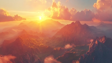 壮美大山日出全景7