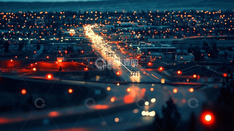 高清大图下载【趣麦麦图】夜晚灯光道路交通3