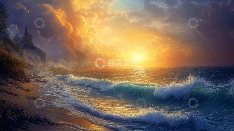 高清大图下载【趣麦麦图】超高清大海装饰画4