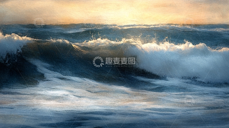 高清大图下载【趣麦麦图】海浪艺术画