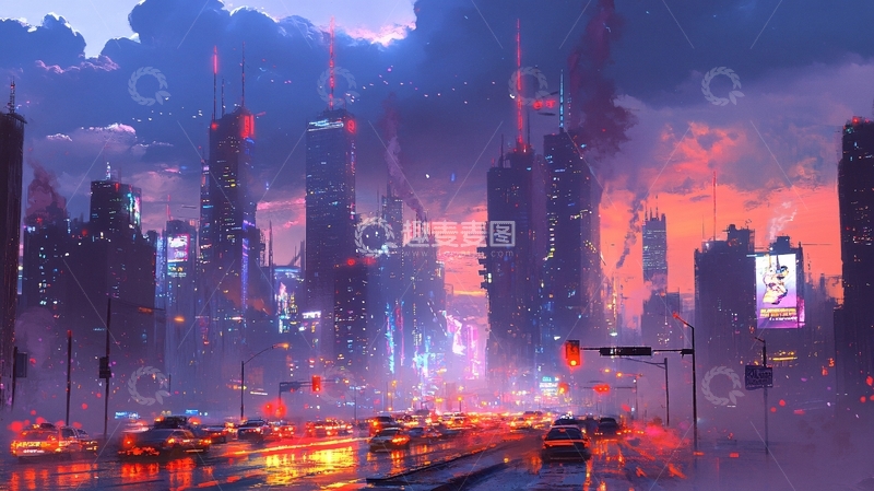 高清大图下载【趣麦麦图】数字艺术城市1