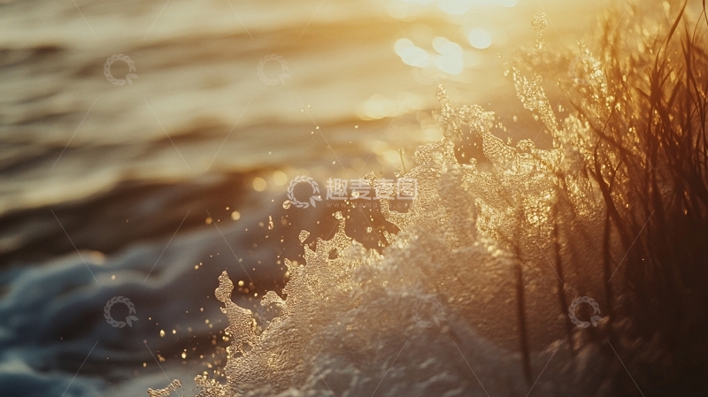 高清大图下载【趣麦麦图】雪地逆光芦苇