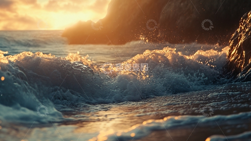 高清大图下载【趣麦麦图】浪花高清背景5