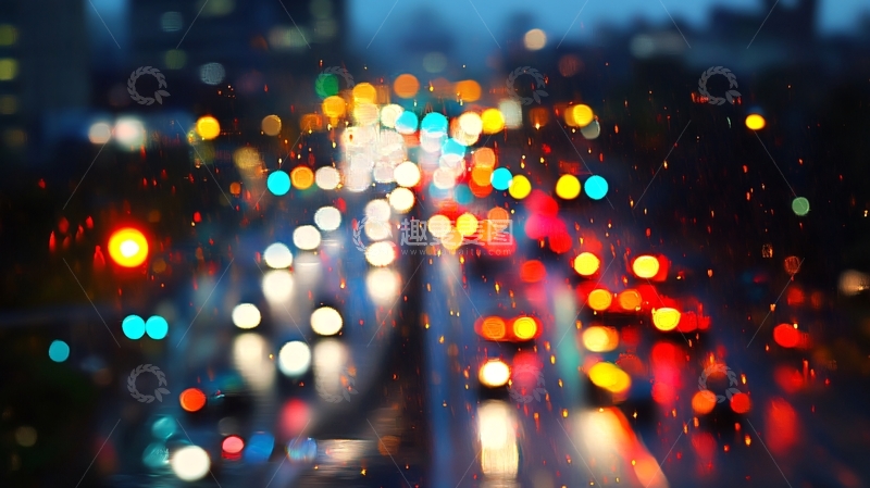 高清大图下载【趣麦麦图】雨夜马路1