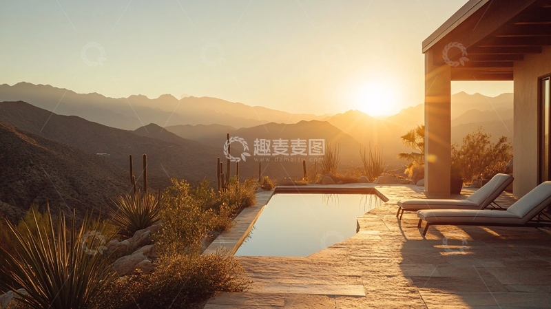 高清大图下载【趣麦麦图】山中泳池