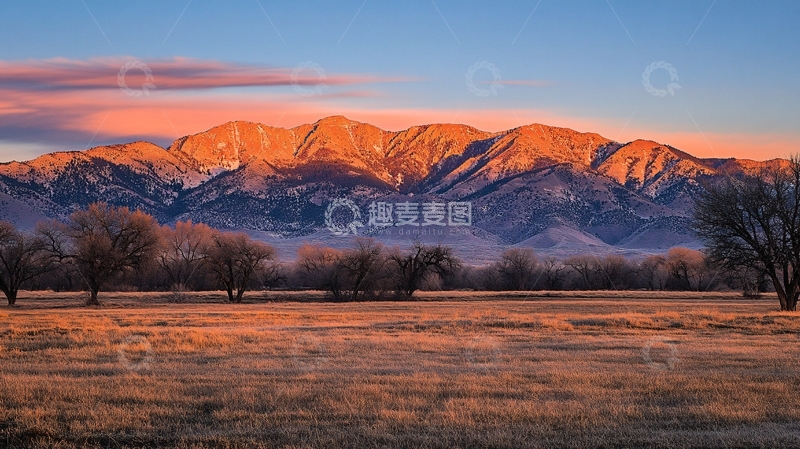 高清大图下载【趣麦麦图】雪山霞晖2