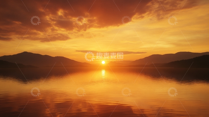高清大图下载【趣麦麦图】富春江日出