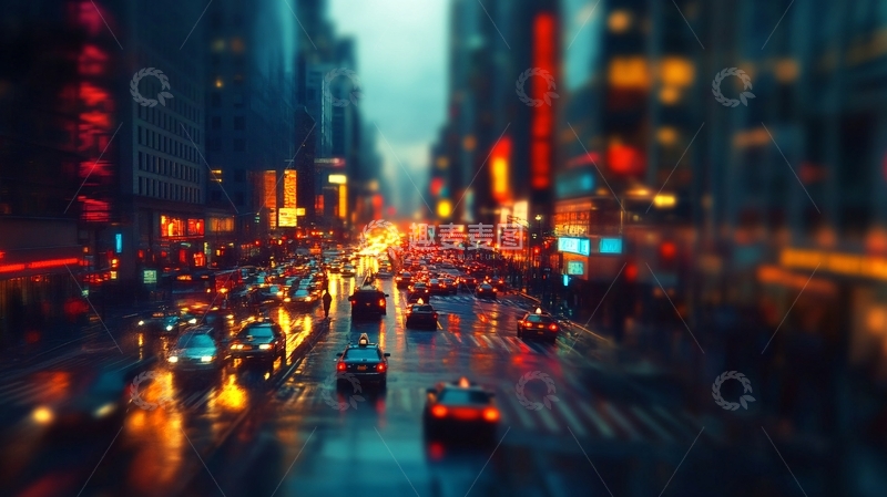 高清大图下载【趣麦麦图】城市车流彩色光影9