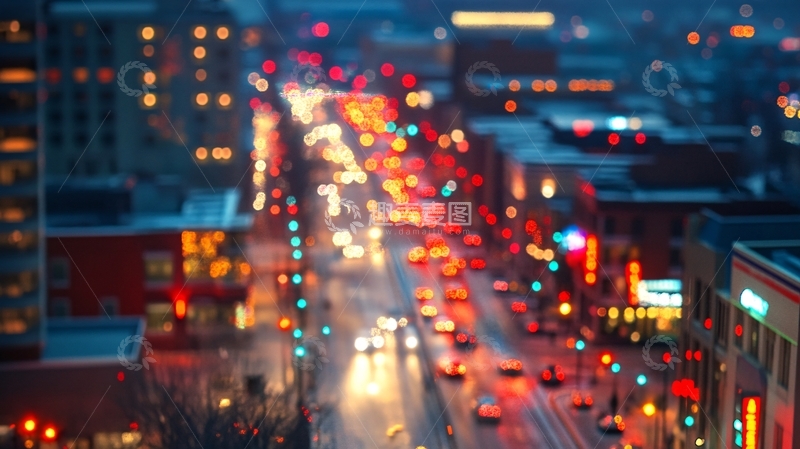 高清大图下载【趣麦麦图】城市车流彩色光影7