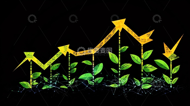 高清大图下载【趣麦麦图】绿色增长水平
