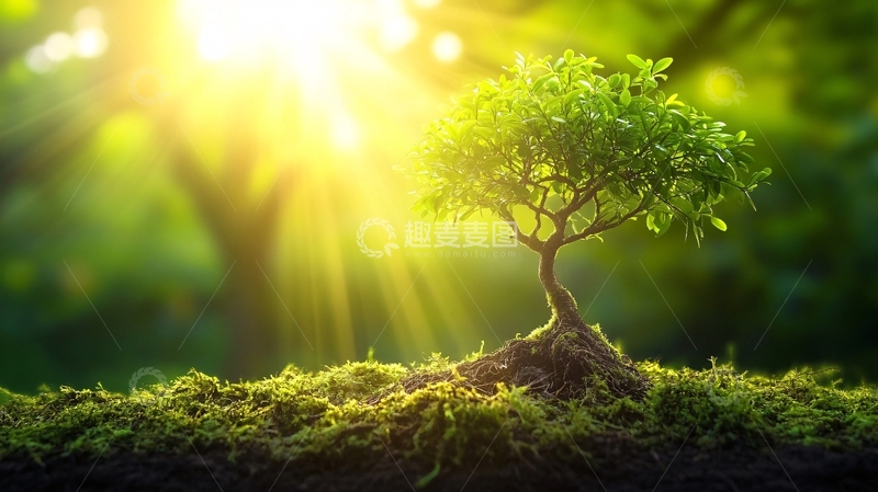 高清大图下载【趣麦麦图】唯美阳光小树12