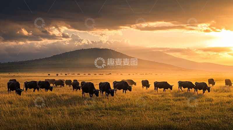 高清大图下载【趣麦麦图】暮归的牛群18