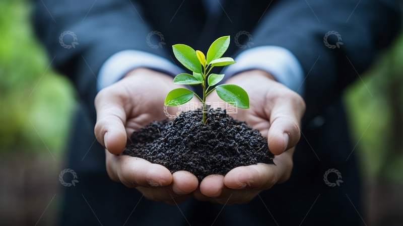 高清大图下载【趣麦麦图】手托小植物1