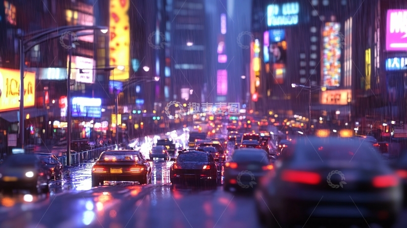 高清大图下载【趣麦麦图】繁华街道汽车5