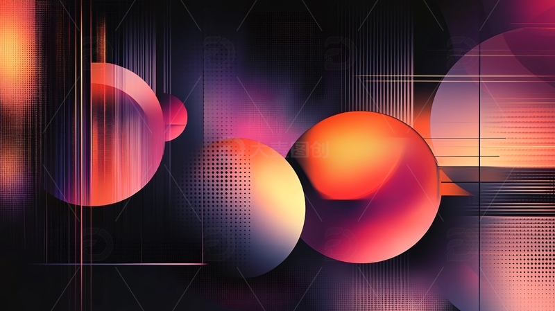 高清大图下载【趣麦麦图】立体感酷炫渐变背景9